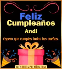 GIF Mensaje de cumpleaños Andi